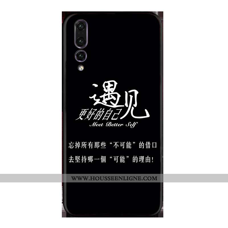 Étui Huawei P20 Pro Fluide Doux Délavé En Daim Incassable Téléphone Portable Coque Noir Tout Compris
