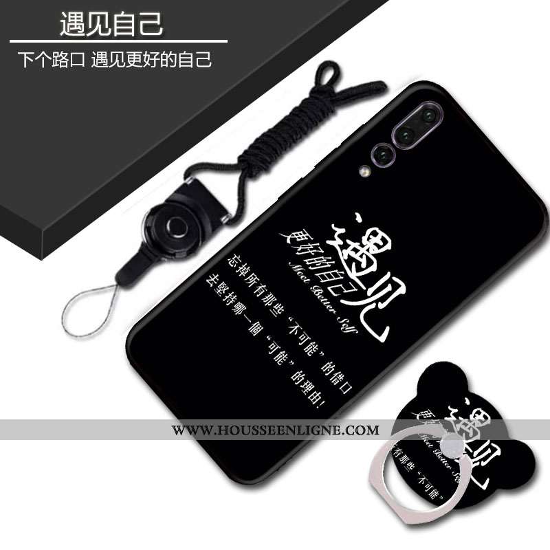 Étui Huawei P20 Pro Fluide Doux Délavé En Daim Incassable Téléphone Portable Coque Noir Tout Compris
