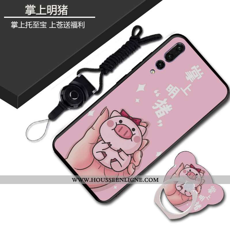 Étui Huawei P20 Pro Fluide Doux Délavé En Daim Incassable Téléphone Portable Coque Noir Tout Compris
