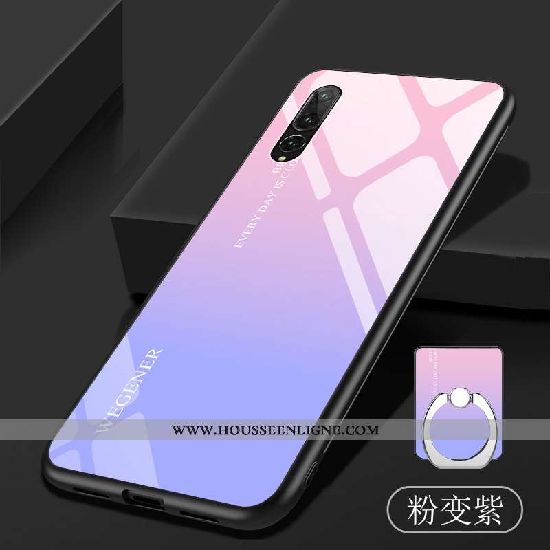 Étui Huawei P20 Pro Fluide Doux Verre Coque Violet Téléphone Portable Dégradé Tempérer