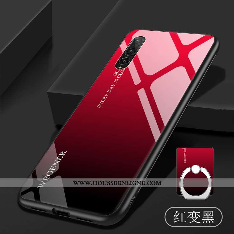 Étui Huawei P20 Pro Fluide Doux Verre Coque Violet Téléphone Portable Dégradé Tempérer