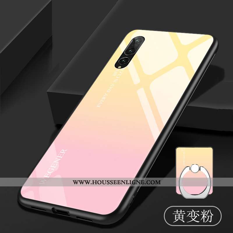 Étui Huawei P20 Pro Fluide Doux Verre Coque Violet Téléphone Portable Dégradé Tempérer