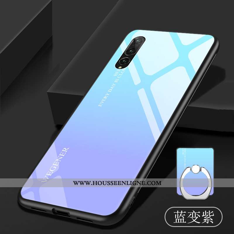 Étui Huawei P20 Pro Fluide Doux Verre Coque Violet Téléphone Portable Dégradé Tempérer