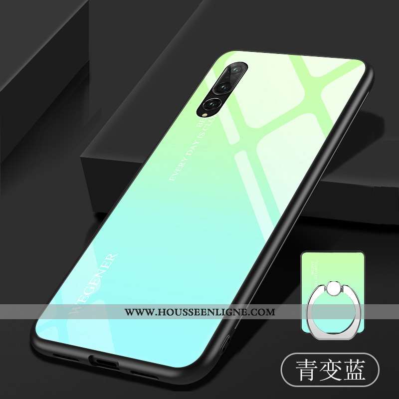Étui Huawei P20 Pro Fluide Doux Verre Coque Violet Téléphone Portable Dégradé Tempérer