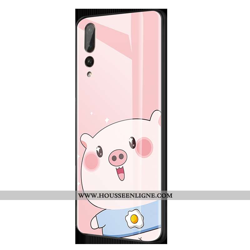 Étui Huawei P20 Pro Personnalité Créatif Fluide Doux Téléphone Portable Coque Verre Rose