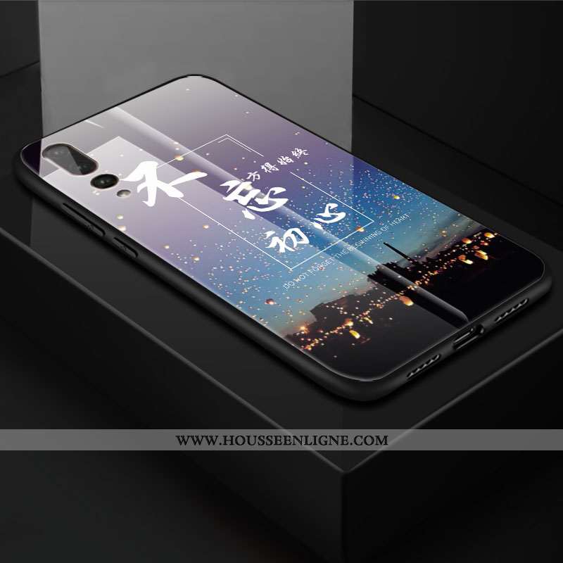 Étui Huawei P20 Pro Personnalité Créatif Fluide Doux Téléphone Portable Coque Verre Rose