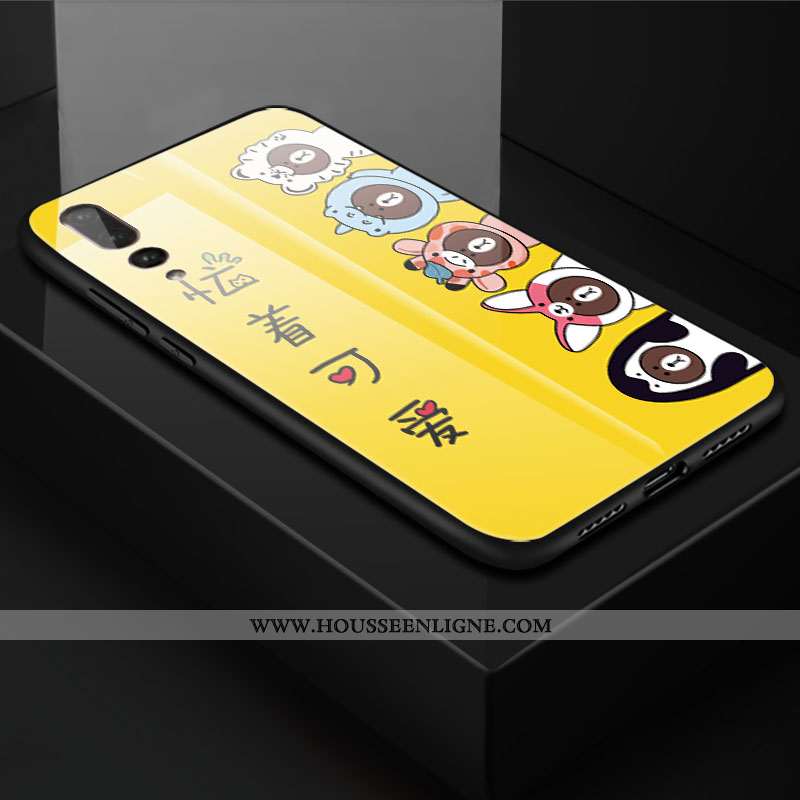 Étui Huawei P20 Pro Personnalité Créatif Fluide Doux Téléphone Portable Coque Verre Rose