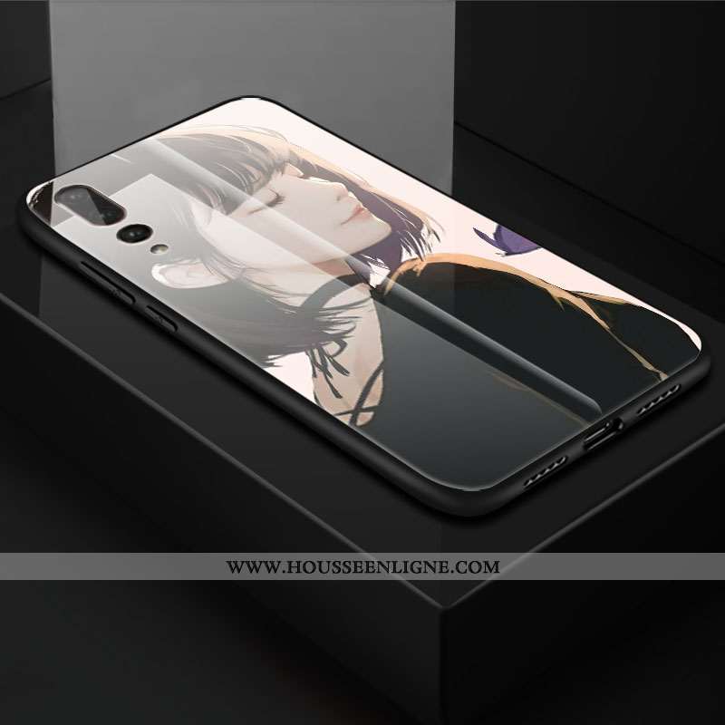 Étui Huawei P20 Pro Personnalité Créatif Fluide Doux Téléphone Portable Coque Verre Rose