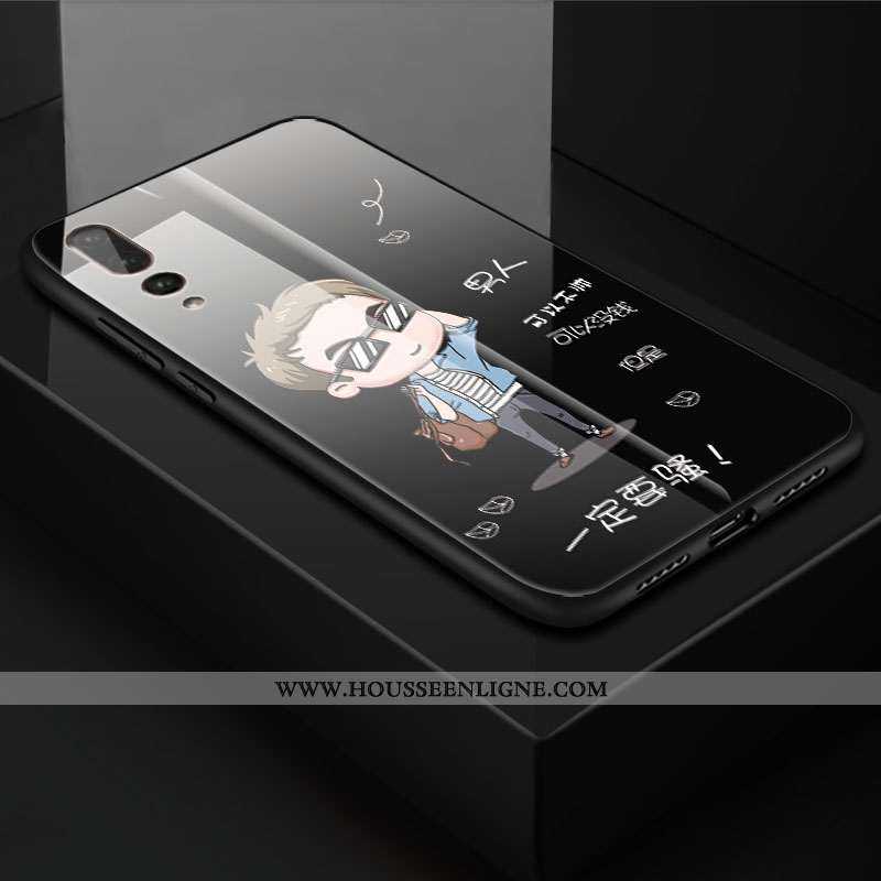 Étui Huawei P20 Pro Personnalité Créatif Fluide Doux Téléphone Portable Coque Verre Rose
