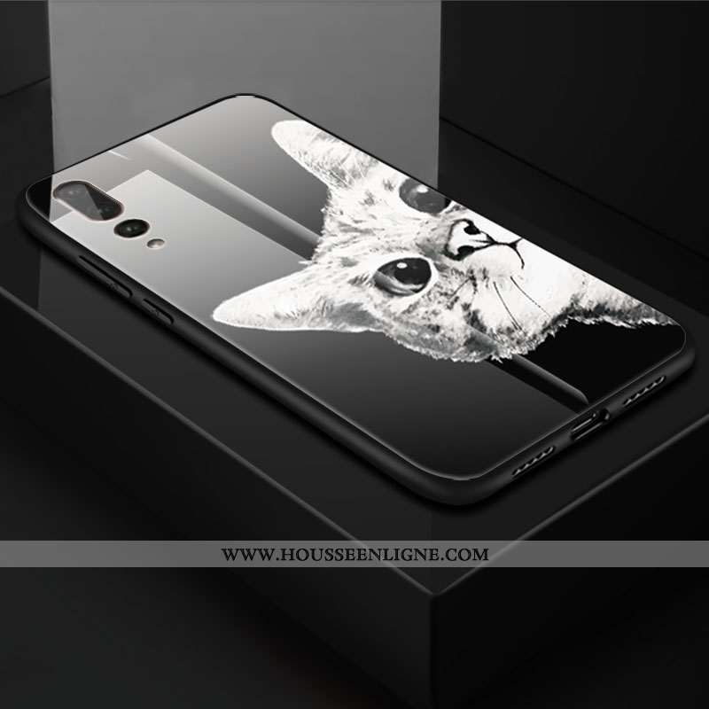 Étui Huawei P20 Pro Personnalité Créatif Fluide Doux Téléphone Portable Coque Verre Rose