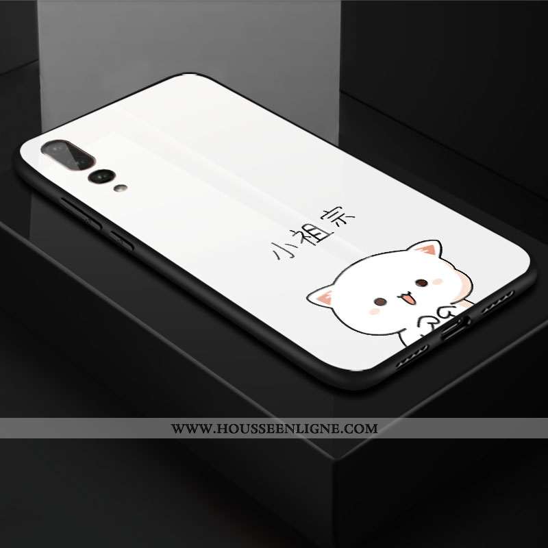 Étui Huawei P20 Pro Personnalité Créatif Fluide Doux Téléphone Portable Coque Verre Rose