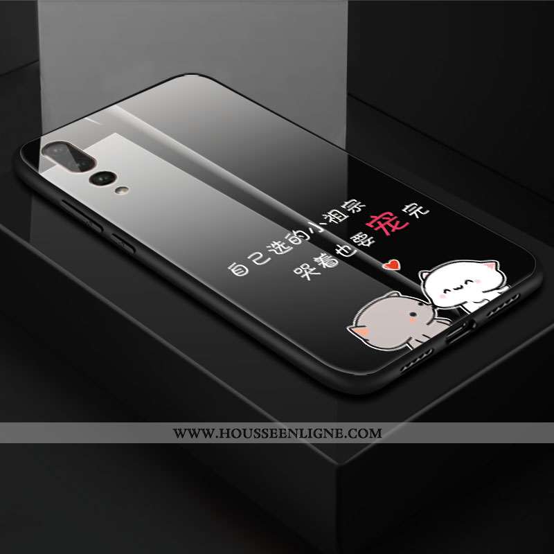 Étui Huawei P20 Pro Personnalité Créatif Fluide Doux Téléphone Portable Coque Verre Rose