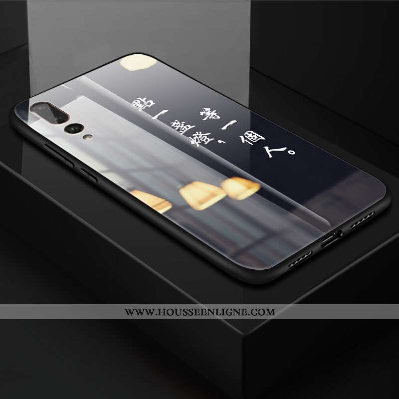 Étui Huawei P20 Pro Personnalité Créatif Fluide Doux Téléphone Portable Coque Verre Rose