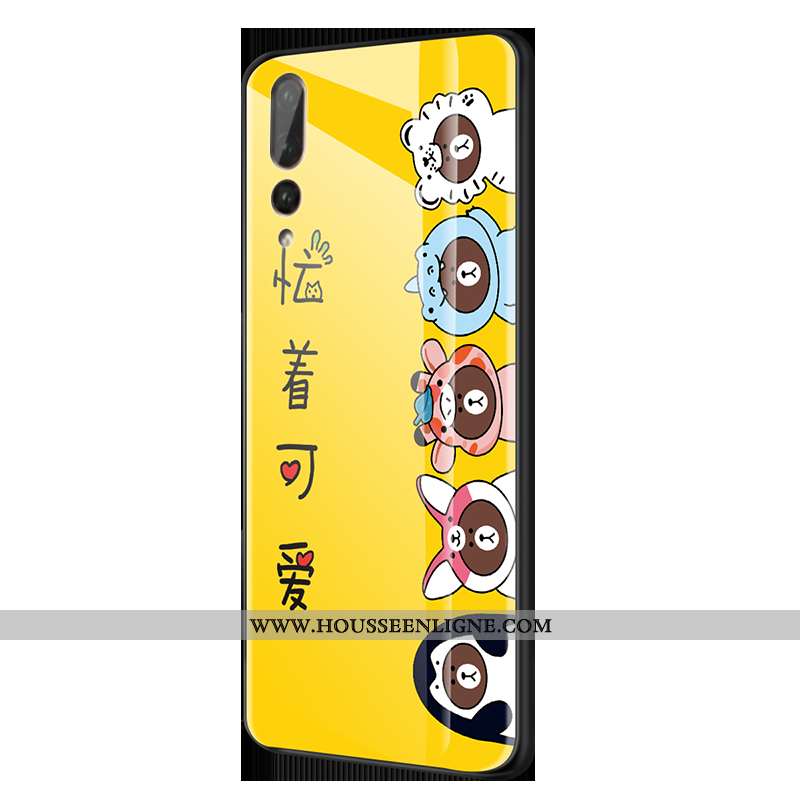 Étui Huawei P20 Pro Personnalité Créatif Fluide Doux Téléphone Portable Coque Verre Rose
