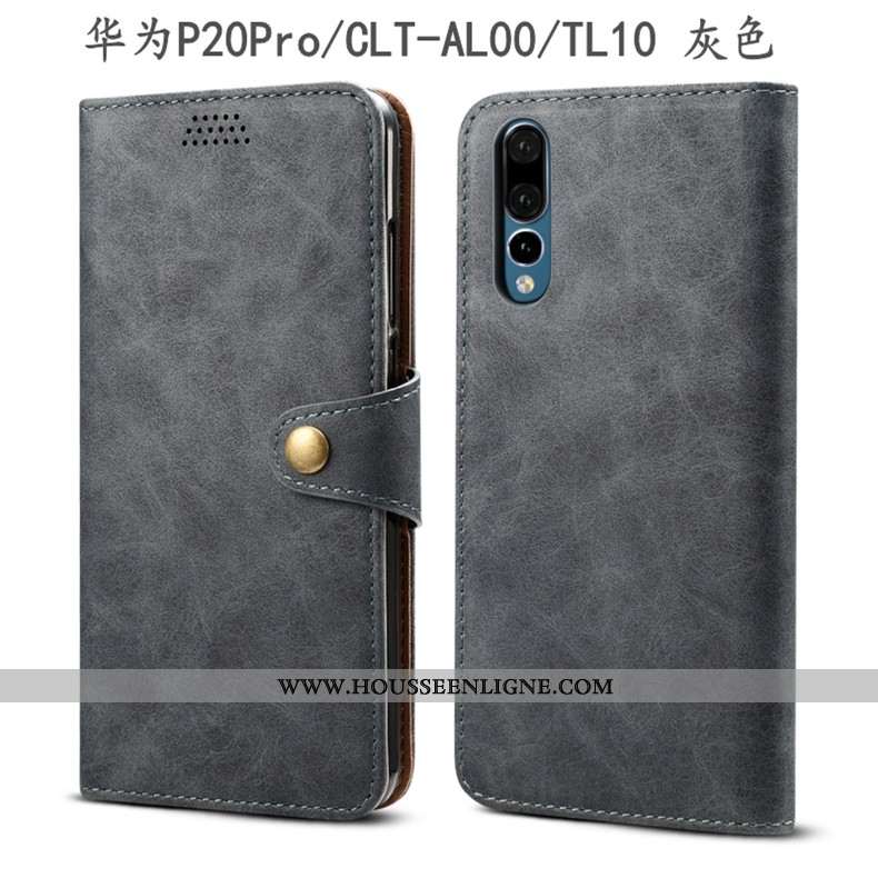 Étui Huawei P20 Pro Protection Cuir Housse Tout Compris Incassable Coque Marron