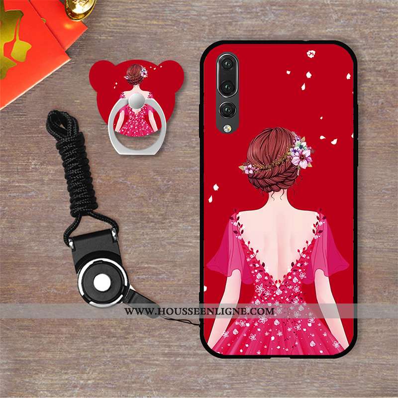 Étui Huawei P20 Pro Silicone Dessin Animé Téléphone Portable Coque Tendance Rat Fluide Doux Rose