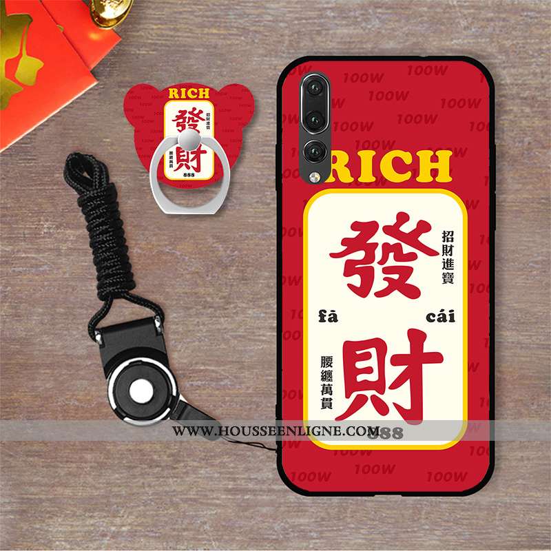 Étui Huawei P20 Pro Silicone Dessin Animé Téléphone Portable Coque Tendance Rat Fluide Doux Rose