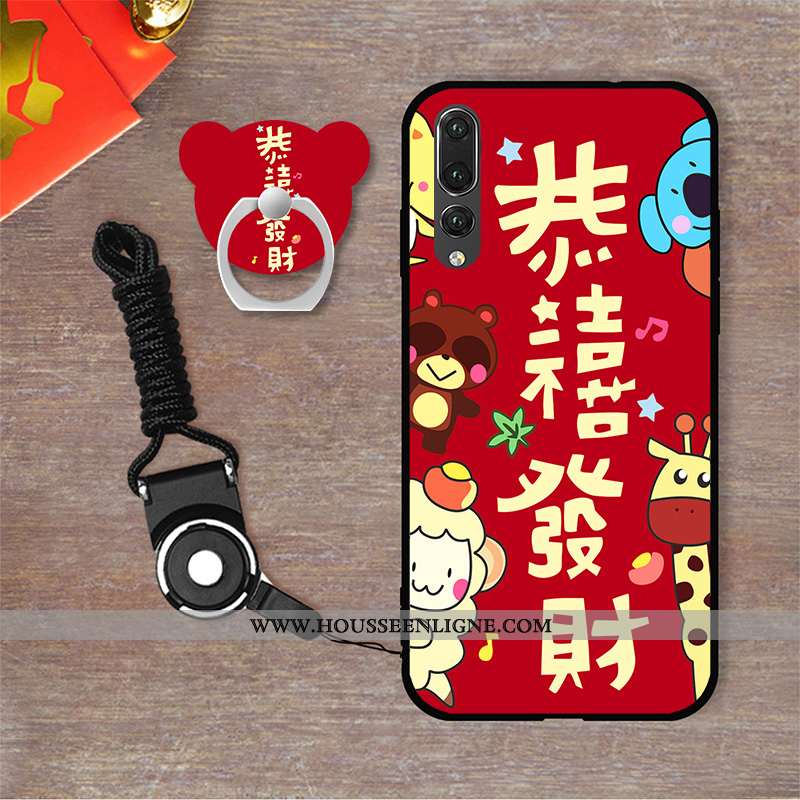 Étui Huawei P20 Pro Silicone Dessin Animé Téléphone Portable Coque Tendance Rat Fluide Doux Rose