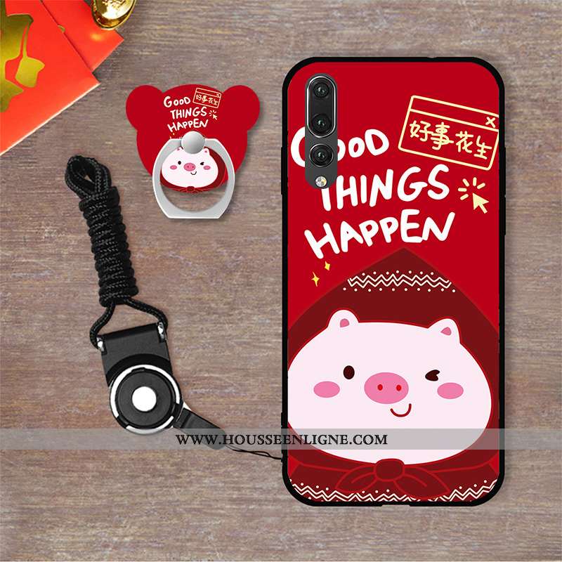 Étui Huawei P20 Pro Silicone Dessin Animé Téléphone Portable Coque Tendance Rat Fluide Doux Rose