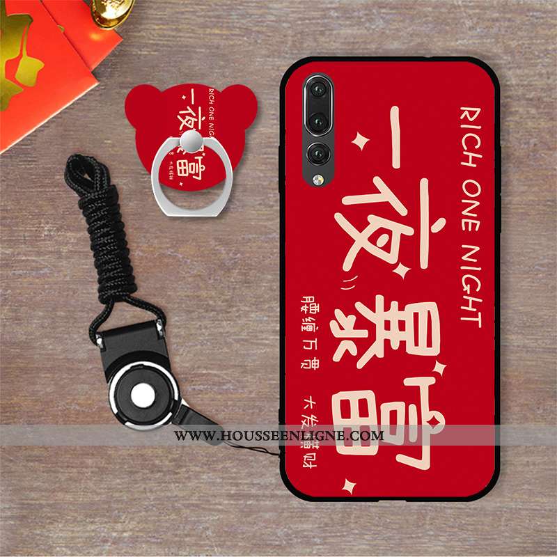 Étui Huawei P20 Pro Silicone Dessin Animé Téléphone Portable Coque Tendance Rat Fluide Doux Rose
