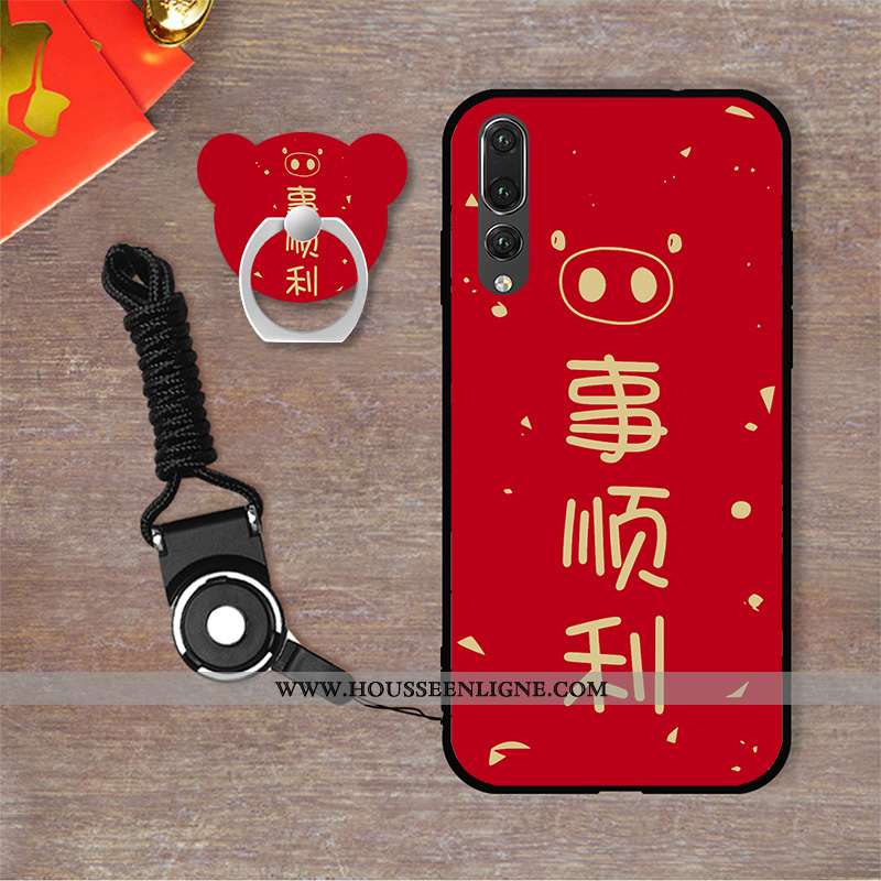 Étui Huawei P20 Pro Silicone Dessin Animé Téléphone Portable Coque Tendance Rat Fluide Doux Rose
