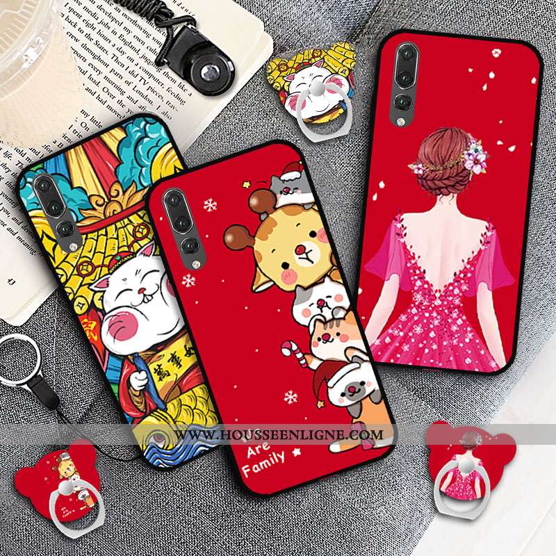 Étui Huawei P20 Pro Silicone Dessin Animé Téléphone Portable Coque Tendance Rat Fluide Doux Rose