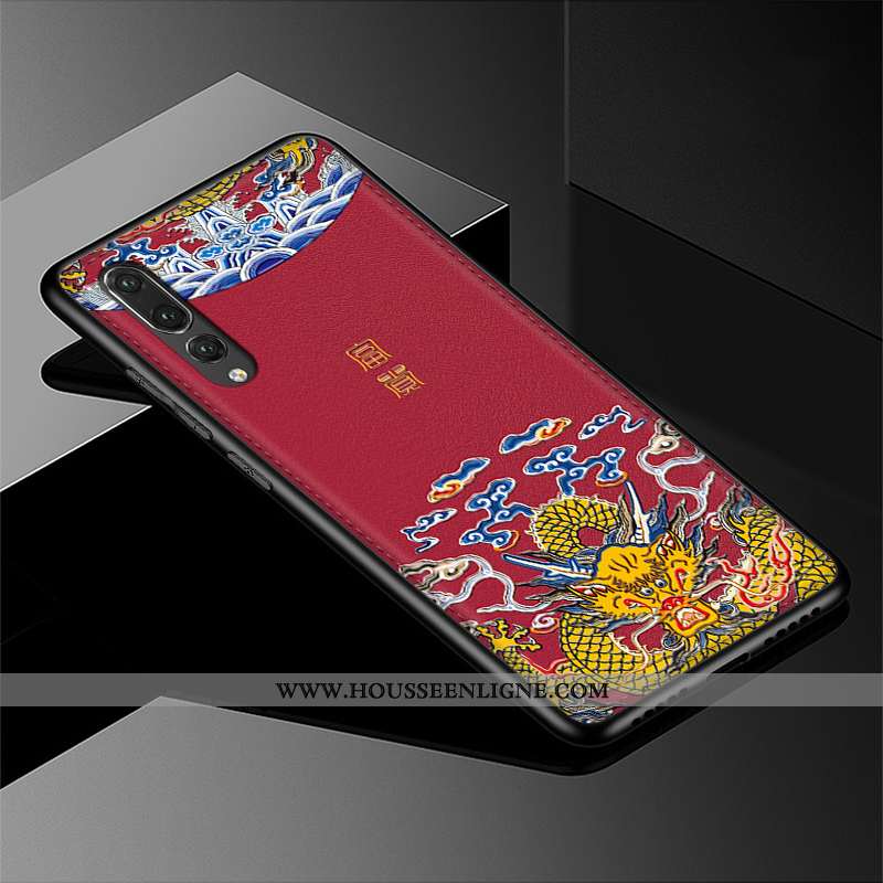 Étui Huawei P20 Pro Silicone Protection Cuir Véritable Coque Dimensionnel Incassable Modèle Fleurie 