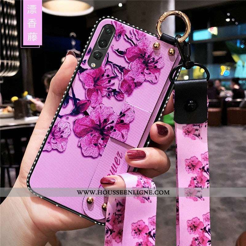 Étui Huawei P20 Pro Silicone Protection Rose Personnalité Ornements Suspendus Fluide Doux