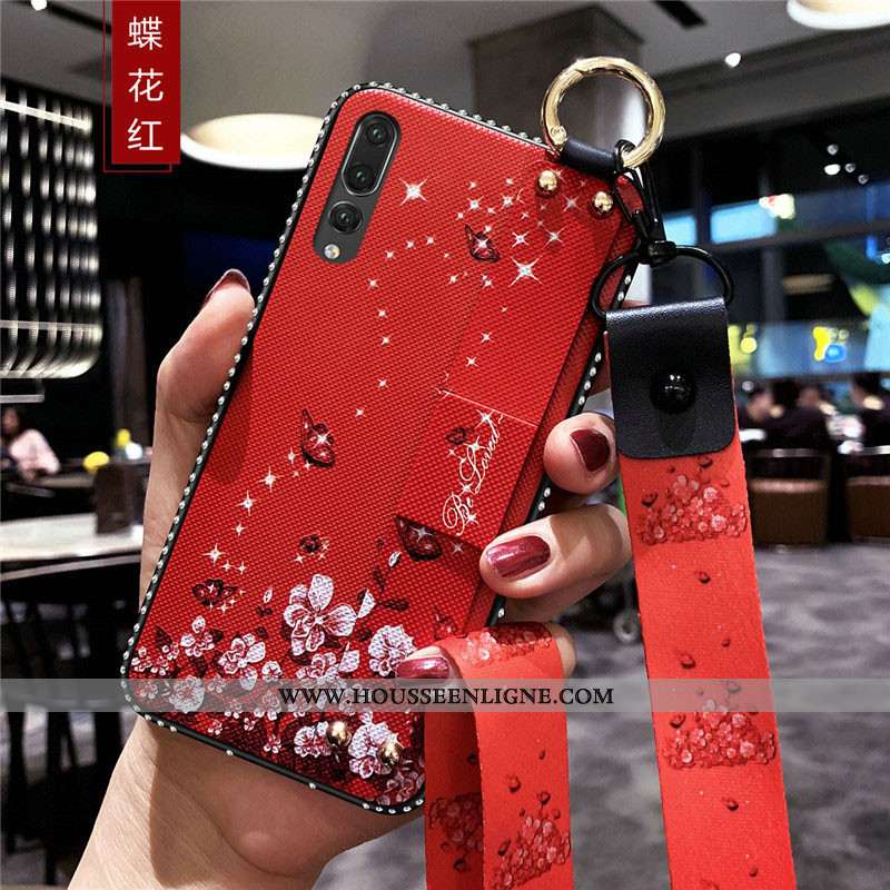 Étui Huawei P20 Pro Silicone Protection Rose Personnalité Ornements Suspendus Fluide Doux