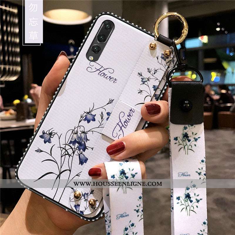 Étui Huawei P20 Pro Silicone Protection Rose Personnalité Ornements Suspendus Fluide Doux
