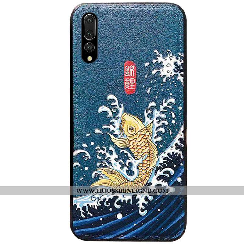 Étui Huawei P20 Pro Vintage Tendance Téléphone Portable Créatif Coque Incassable Bleu