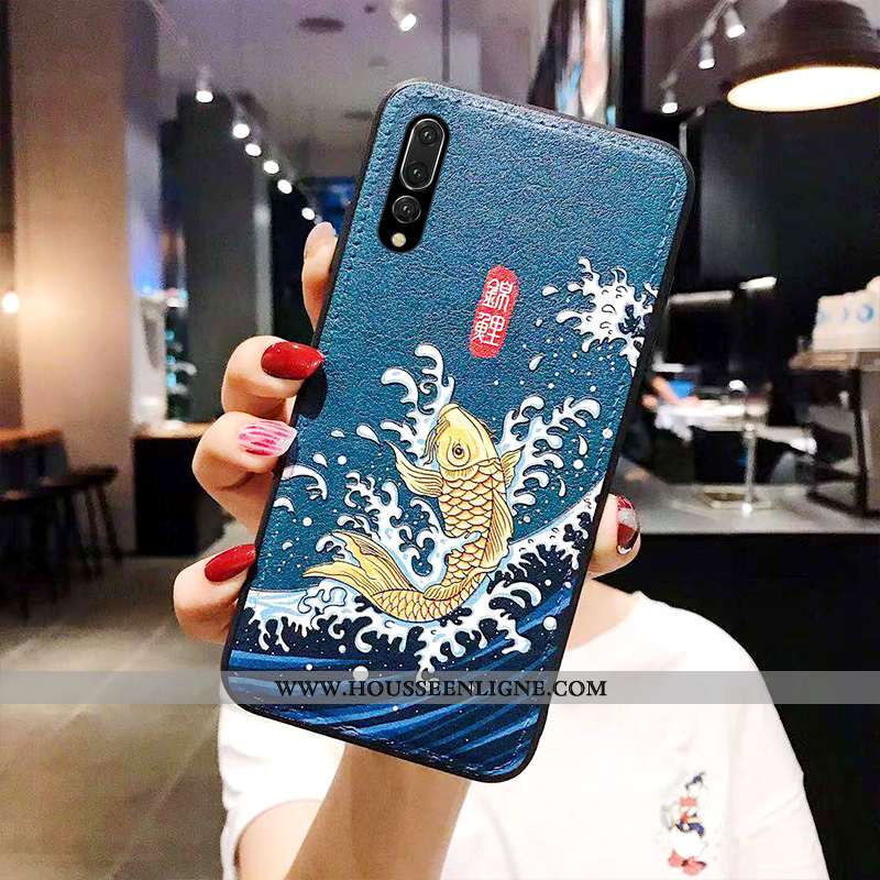 Étui Huawei P20 Pro Vintage Tendance Téléphone Portable Créatif Coque Incassable Bleu