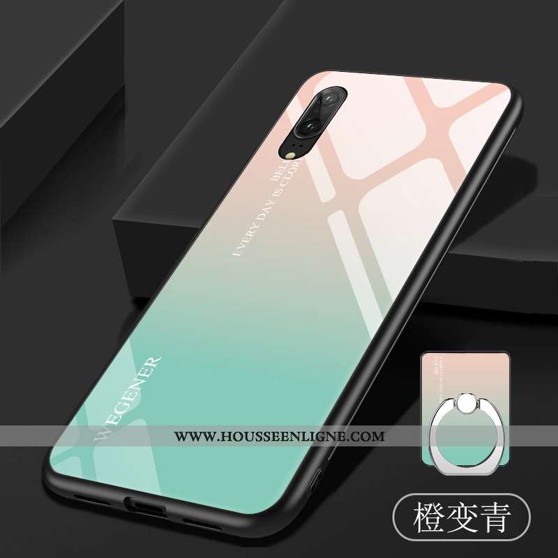 Étui Huawei P20 Verre Fluide Doux Tempérer Dégradé Coque Miroir Téléphone Portable Violet