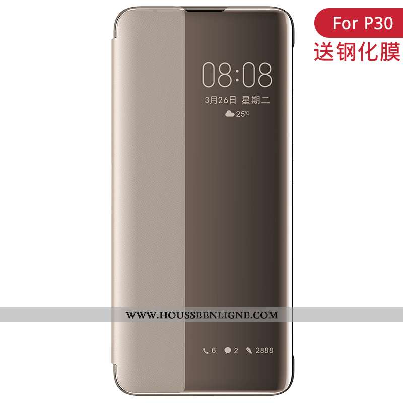 Étui Huawei P30 Cuir Accessoires Clamshell Luxe Rouge Windows