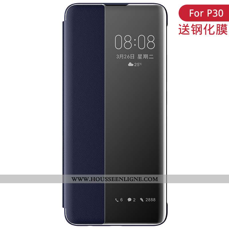 Étui Huawei P30 Cuir Accessoires Clamshell Luxe Rouge Windows
