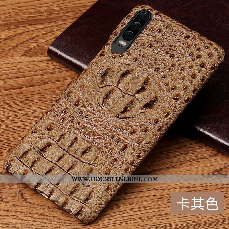 Étui Huawei P30 Cuir Modèle Fleurie Jaune Protection Bovins Incassable Antidérapant