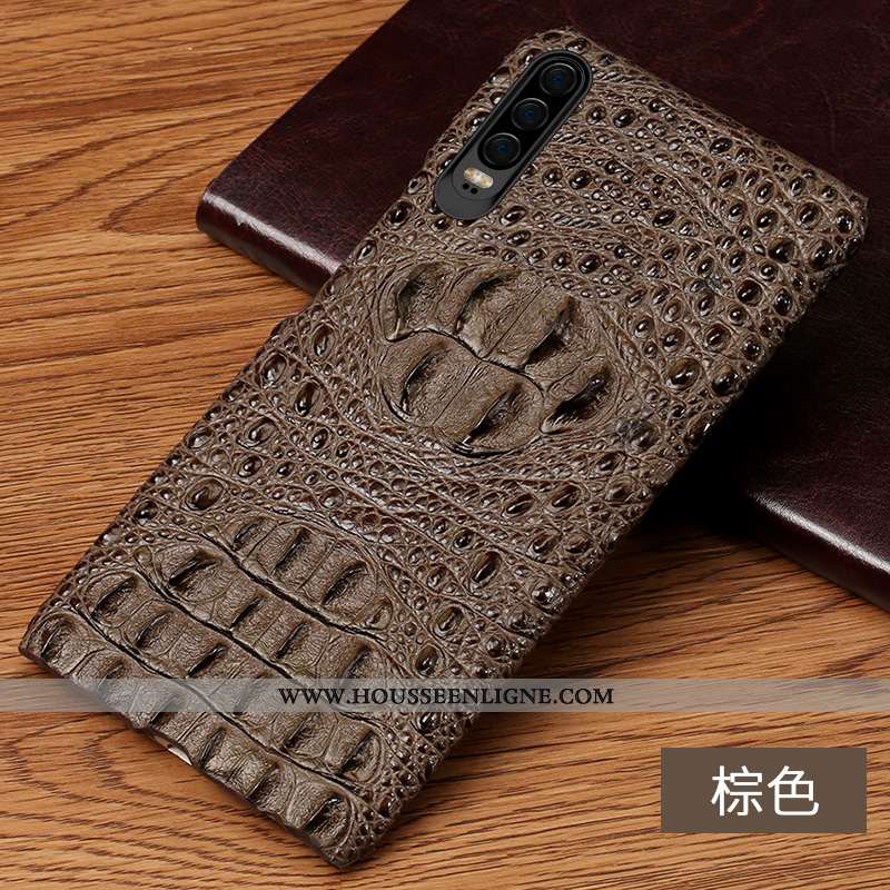 Étui Huawei P30 Cuir Modèle Fleurie Jaune Protection Bovins Incassable Antidérapant