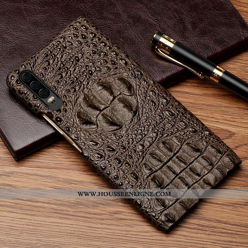 Étui Huawei P30 Cuir Modèle Fleurie Jaune Protection Bovins Incassable Antidérapant