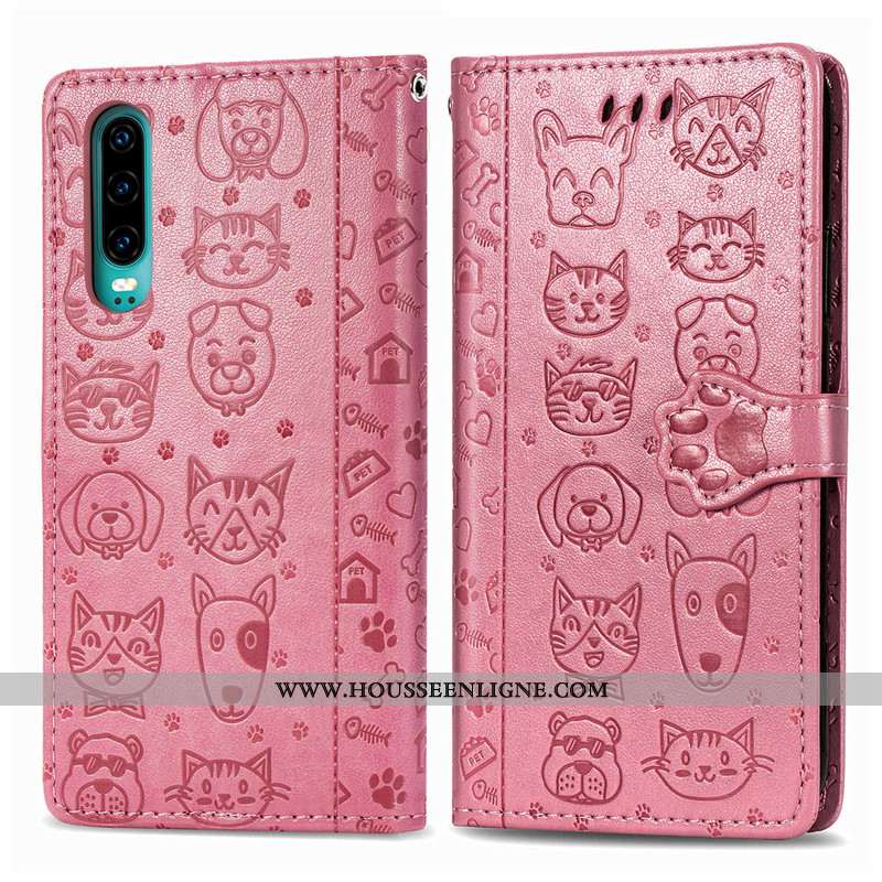 Étui Huawei P30 Dessin Animé Charmant Couleur Unie Jeunesse Housse Ornements Suspendus En Relief Dor