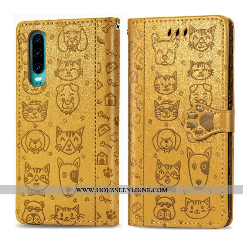 Étui Huawei P30 Dessin Animé Charmant Couleur Unie Jeunesse Housse Ornements Suspendus En Relief Dor