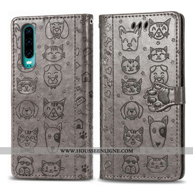 Étui Huawei P30 Dessin Animé Charmant Couleur Unie Jeunesse Housse Ornements Suspendus En Relief Dor