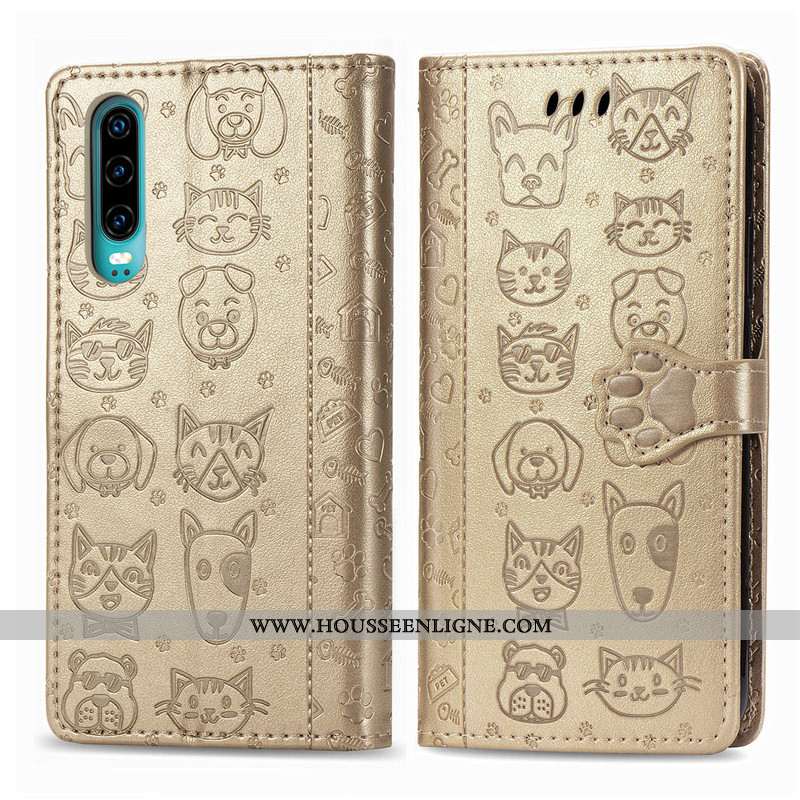 Étui Huawei P30 Dessin Animé Charmant Couleur Unie Jeunesse Housse Ornements Suspendus En Relief Dor