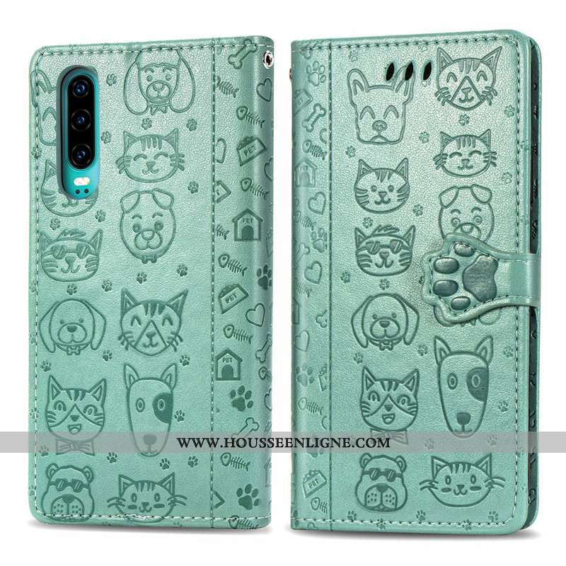Étui Huawei P30 Dessin Animé Charmant Couleur Unie Jeunesse Housse Ornements Suspendus En Relief Dor