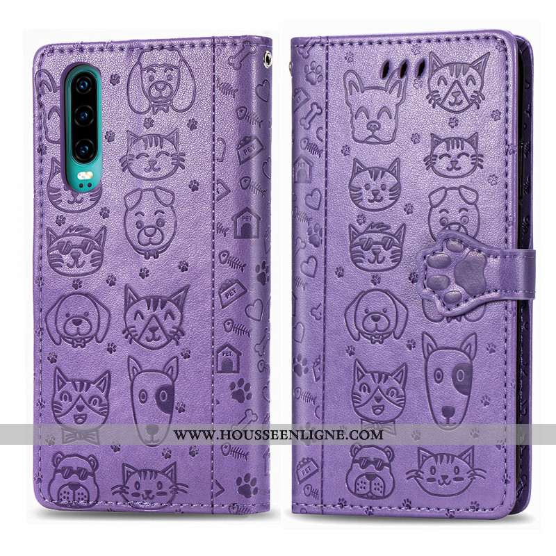 Étui Huawei P30 Dessin Animé Charmant Couleur Unie Jeunesse Housse Ornements Suspendus En Relief Dor