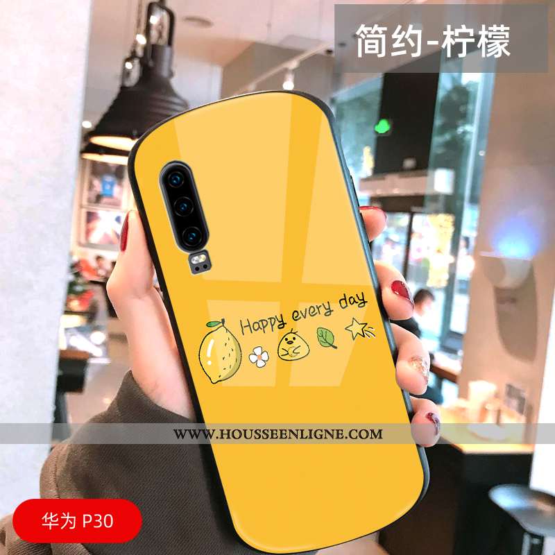 Étui Huawei P30 Dessin Animé Tendance Coque Arc Jaune Incassable