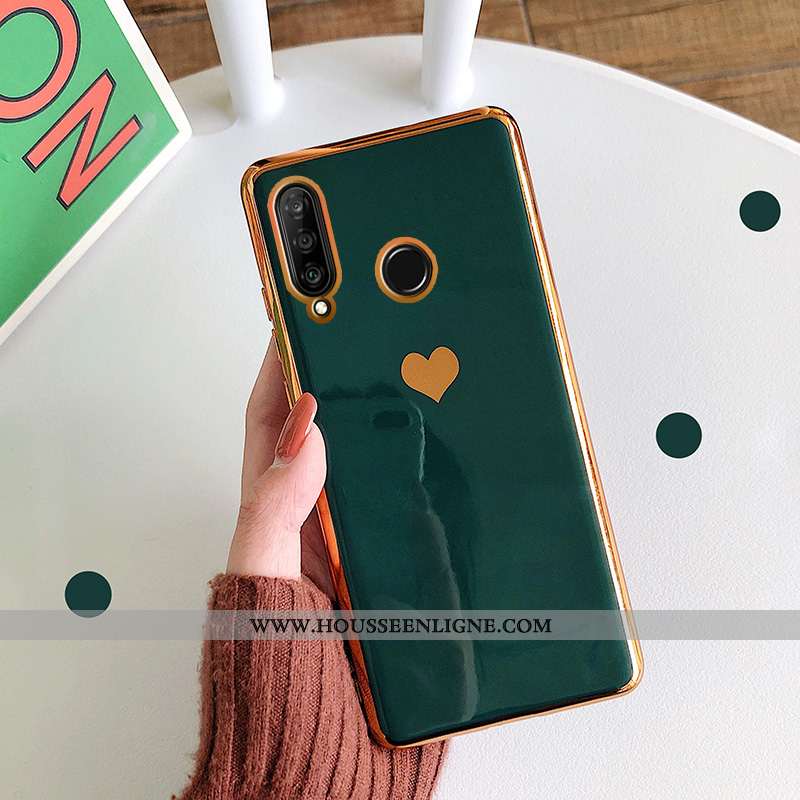 Étui Huawei P30 Lite Créatif Tendance Fluide Doux Amoureux Tout Compris Silicone Amour Bordeaux