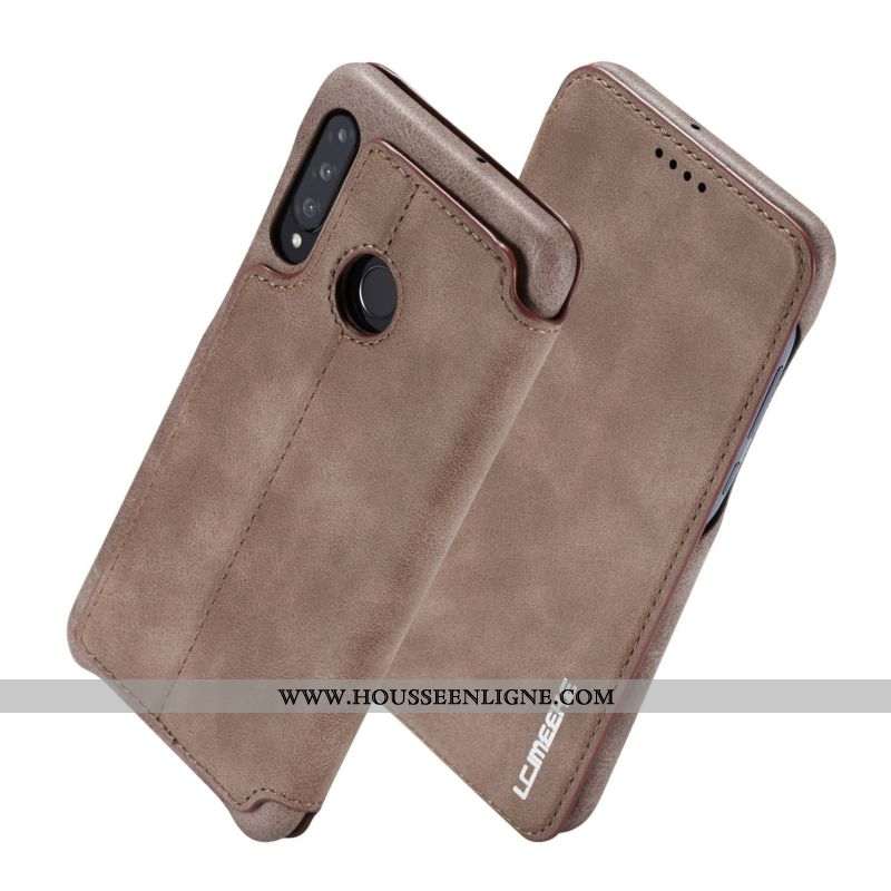 Étui Huawei P30 Lite Cuir Protection Tempérer Clamshell Jeunesse Ornements Suspendus Kaki Khaki