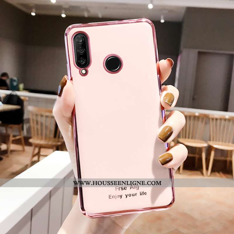 Étui Huawei P30 Lite Fluide Doux Silicone Net Rouge Téléphone Portable Vert Tout Compris Incassable 