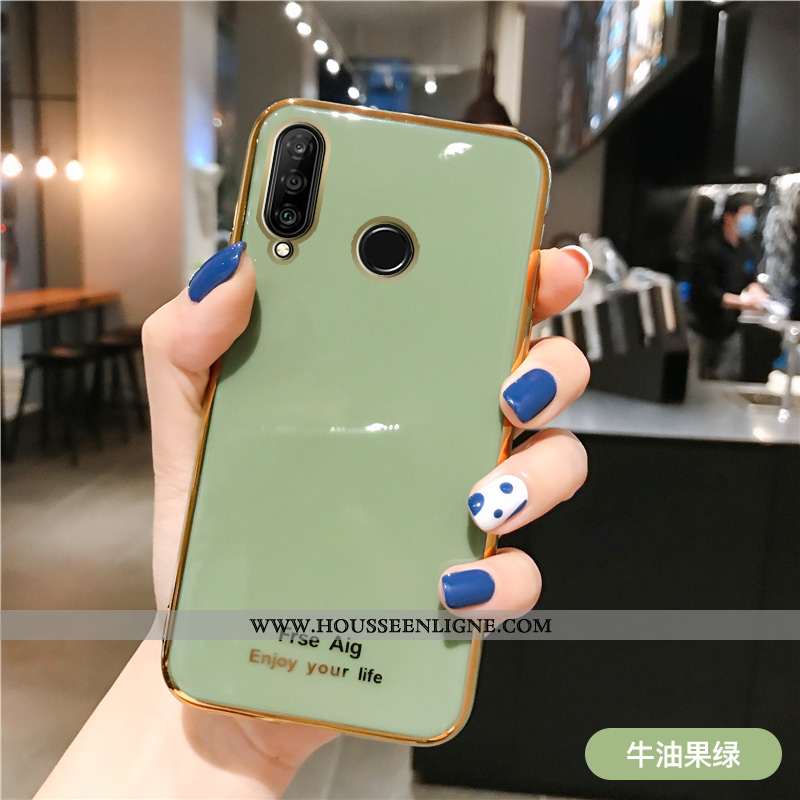 Étui Huawei P30 Lite Fluide Doux Silicone Net Rouge Téléphone Portable Vert Tout Compris Incassable 