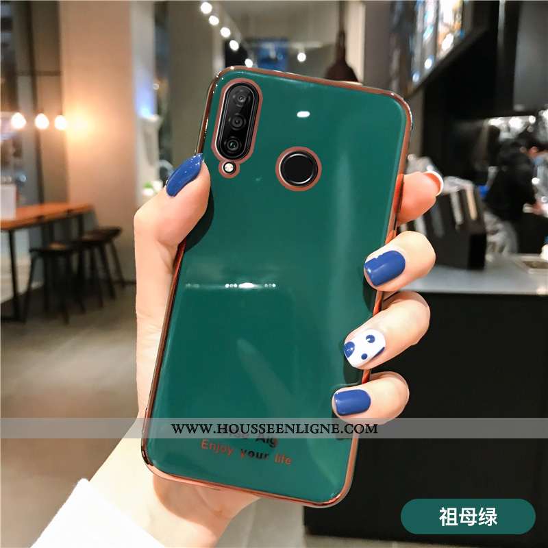 Étui Huawei P30 Lite Fluide Doux Silicone Net Rouge Téléphone Portable Vert Tout Compris Incassable 